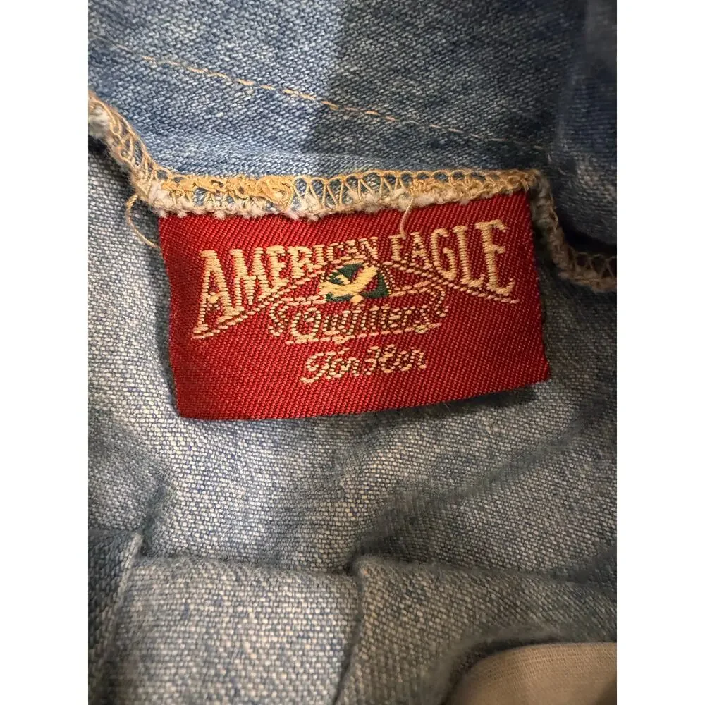 Y2K American Eagle Outfitters Women's High Rise Baggy Pleated Denim Shorts Sz 12